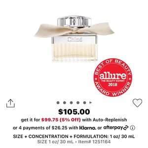 Chloe Eau de Parfume 1oz